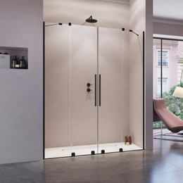 Душевая дверь Radaway Furo Black DWD 180 см 10108488-54-01 (стекло 8 мм), черный/прозрачное фото 