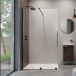 Душевая перегородка Radaway Furo Black Walk-in 140х200 см 10106738-54-01L (стекло 8 мм), черный/прозрачное фото 