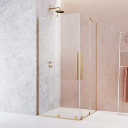 Душевое ограждение Radaway Furo Gold KDD 80х80 см (стекло 8 мм), золото/прозрачное фото 