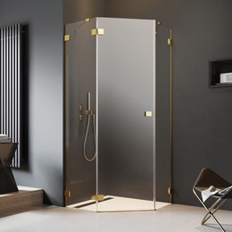 Душевое ограждение Radaway Essenza Pro Gold PTJ 100х100 см L, золото/прозрачное фото 
