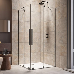 Душевое ограждение Radaway Furo Black KDD 100х100 см (стекло 8 мм), черный/прозрачное фото 