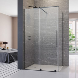 Душевое ограждение Radaway Furo Black KDJ 100х70 см L (стекло 8 мм), черный/прозрачное фото 