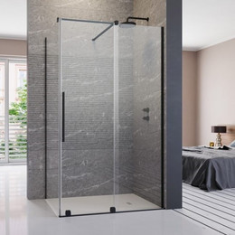 Душевое ограждение Radaway Furo Black KDJ 100х70 см R (стекло 8 мм), черный/прозрачное фото 
