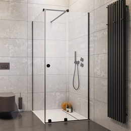 Душевое ограждение Radaway Furo Black KDJ RH 90х80 см R (стекло 8 мм), черный/прозрачное фото 