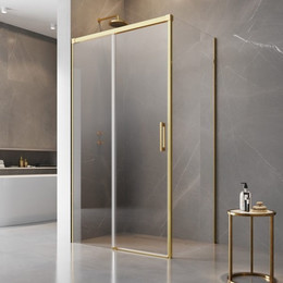Душевое ограждение Radaway Idea Gold KDJ 100х100 см L, золото/прозрачное фото 
