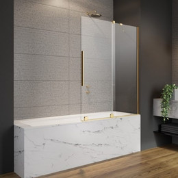 Шторка для ванны Radaway Furo Gold PND II 170 см 10109888-09-01R (стекло 8 мм), золото/прозрачное фото 