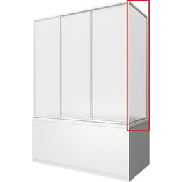 Торцевая шторка для ванны Bas Атланта/Верона/Ибица 700х1450 мм, белый/матовое (стекло) фото 