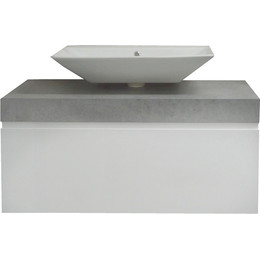 Тумба подвесная с раковиной Azario Latina 100 см, белый фото 