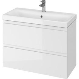 Тумба подвесная с раковиной Cersanit Moduo Slim 80 см SB-SZ-MOD-MO80Sl/Wh, белый фото 
