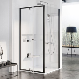 Душевое ограждение Ravak Pivot PDOP1+PPS 90х90 см, чёрный/прозрачное фото 