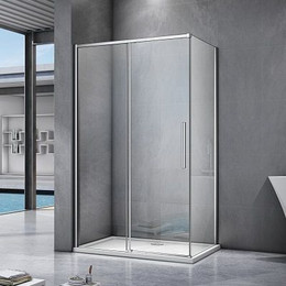 Душевое ограждение Bas Idea WTW-120-C-CH+SP-80-C-CH 120х80 см, хром/прозрачное фото 