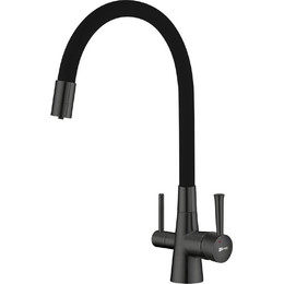 Смеситель для кухни Lemark Comfort LM3075GM, графит/черный фото 