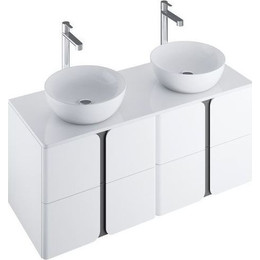 Тумбы подвесные со столешницей Ravak Balance 1200 X000001367 (2 тумбы SD Balance 600), белый/графит фото 