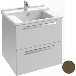 Тумба подвесная с раковиной Jacob Delafon Struktura 57 см EB1276-E16, ореховое дерево фото 