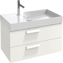 Тумба подвесная с раковиной Jacob Delafon Rythmik 80 см EB1303-G1C, белый лак фото 