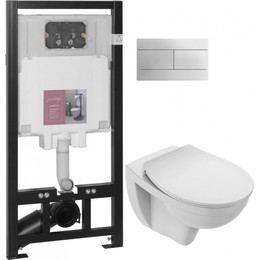 Инсталляция с подвесным безободковым унитазом Jacob Delafon Patio E21740RU-00 фото 