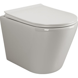 Унитаз подвесной безободковый ceramicanova Highlight CN1804 с тонкой крышкой микролифт фото 