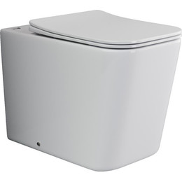 Унитаз приставной безободковый ceramicanova Cubic Rimless CN1809 с тонкой крышкой микролифт фото 