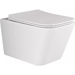 Унитаз подвесной безободковый ceramicanova Metric Rimless CN3007 с тонкой крышкой микролифт, Цвет производителя: белый фото 