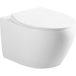 Унитаз подвесной безободковый ceramicanova Pearl CN8001 с тонкой крышкой микролифт фото 