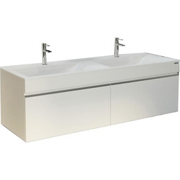 Тумба подвесная с раковиной Velvex Pulsus 140 см tpPUL.140-21, белый фото 