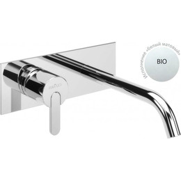 Смеситель для раковины настенный Cezares LEAF-BLI1-BIO, белый матовый, Цвет производителя: белый матовый фото 