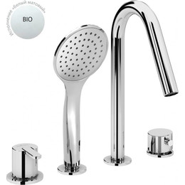 Смеситель для ванны Cezares LEAF-BVDM4-BIO, белый матовый, Цвет производителя: белый матовый фото 