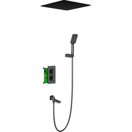 Душевая система для ванны с термостатом Timo Petruma SX-5019/03SM, черный матовый фото 