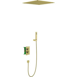 Душевая система для душа с термостатом Timo Petruma SX-5029/17SM, золото матовое фото 