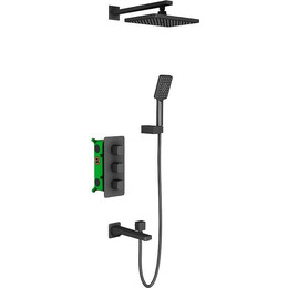 Душевая система для ванны с термостатом Timo Petruma SX-5049/03SM, черный матовый фото 