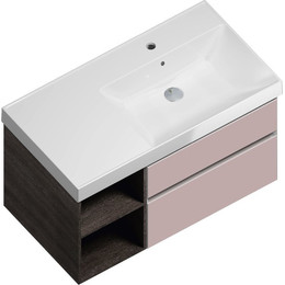 Тумба подвесная с раковиной Kerama Marazzi Cubo 90 см CU.90Rh\MAL, мальва/метц фото 