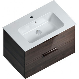 Тумба подвесная с раковиной Kerama Marazzi Piano 75 см PI.75\OLM, дымчатый вяз фото 