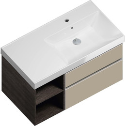 Тумба подвесная с раковиной Kerama Marazzi Cubo 90 см CU.90Rh\LIM, лимо/метц фото 