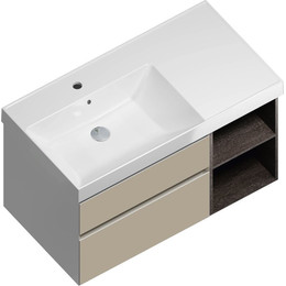 Тумба подвесная с раковиной Kerama Marazzi Cubo 90 см CU.90Lh\LIM, лимо/метц фото 