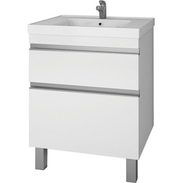 Тумба напольная с раковиной Dreja Grace Plus 60 см 99.0904, белый глянец фото 