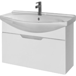 Тумба подвесная с раковиной Dreja Laguna 85 см 99.0103, белый глянец фото 