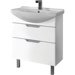 Тумба напольная с раковиной Dreja Laguna Plus 75 см 99.0106, белый глянец (раковина Лагуна) фото 