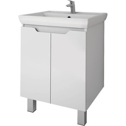 Тумба напольная с раковиной Dreja Q Plus 55 см 99.1008, белый глянец фото 