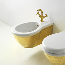 Биде подвесное Globo Paestum PAS10.A04*1, белый/золото фото 