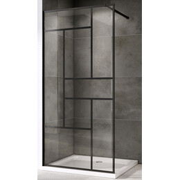 Душевая перегородка Abber Immer Offen 120 см AG63120B, черный/прозрачное фото 