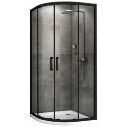 Душевое ограждение Abber Schwarzer Diamant 90х90 см AG01090B, черный/прозрачное фото 