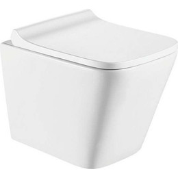 Унитаз подвесной CeramaLux Rimless 5171 с крышкой микролифт, Цвет производителя: белый фото 