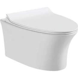 Унитаз подвесной CeramaLux Rimless CL-2100 с крышкой микролифт фото 