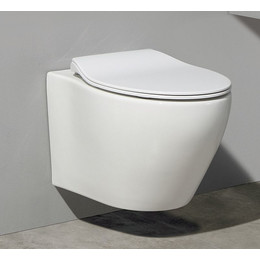 Унитаз подвесной CeramaLux Rimless CL-2101 с крышкой микролифт фото 