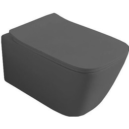 Унитаз подвесной безободковый ArtCeram A16 ASV003 17 00, Цвет производителя: чёрный матовый фото 