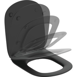 Сиденье с крышкой для унитаза Ideal Standard Silk Black Tesi микролифт T3527V3, черный матовый фото 