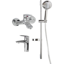 Набор смесителей 3 в 1 для ванны с коротким изливом Jacob Delafon Elite E32911RU-CP фото 