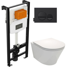 Инсталляция с подвесным безободковым унитазом Jacob Delafon Rodin+ E21748RU-00 фото 