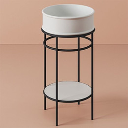 Раковина с металлической консолью ArtCeram Vogue 44 см ATL001 01 00 (чёрная с белой подставкой) фото 