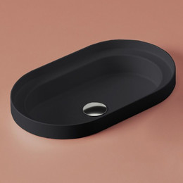 Раковина врезная на столешницу Artceram Fuori Scala 58 см TFL033 17 00, чёрный матовый фото 